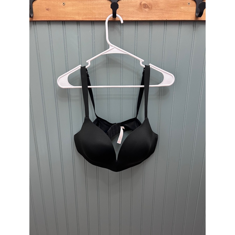 Cacique Black Lightly Lined Plunge Underwire Bra 38C Lane Bryant‎